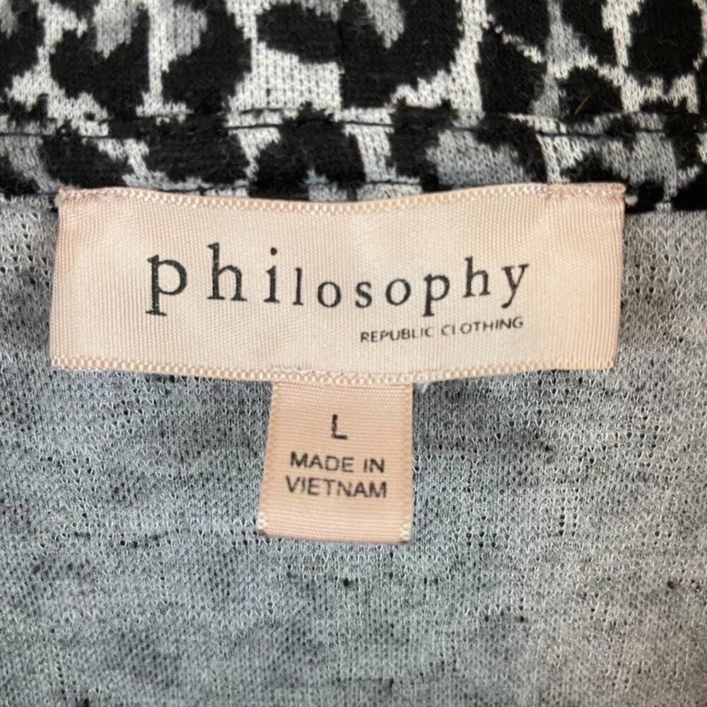 Philosophy Snow Cheetah Jacquard Cowl Neck Sweater Size Large - Picture 6 of 10